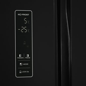  Холодильник Weissgauff WSBS 500 NFB Inverter черное стекло 