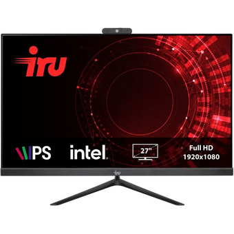  Моноблок IRU Office 27IH5P (1865933) 27" Full HD i3 10105 (3.7) 8Gb SSD256Gb UHDG 630 Free DOS GbitEth WiFi BT 120W Cam черный 