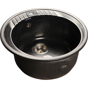  Мойка для кухни GranFest Rondo R-520-Black мрамор 1 чаша без крыла/черный 