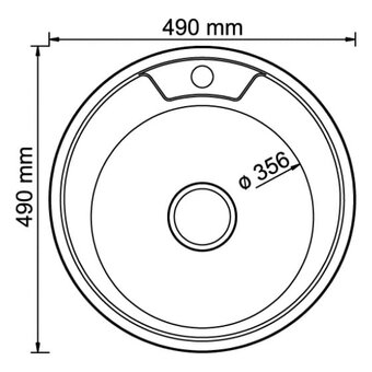  Мойка Mixline 528183 круг d 49 0,8 вып 3 1/2 глуб чаши 18см с сифоном 
