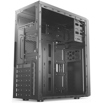  Корпус CBR E180 PCC-ATX-E180-USB32-USB22-450W ATX Miditower, c БП ATX450-12EC (450W/120mm), 2*USB 3.0, 2*USB 2.0, HD Audio+Mic, Black 
