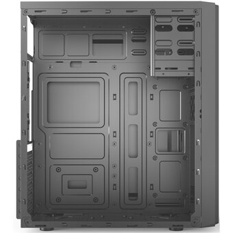  Корпус CBR E180 PCC-ATX-E180-USB22-450W ATX Miditower, c БП ATX450-12EC (450W/120mm), 2*USB 2.0, HD Audio+Mic, Black 