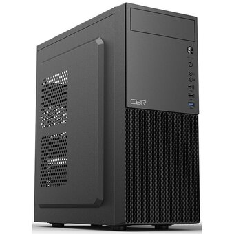  Корпус CBR E188 PCC-ATX-E188-USB31-USB22-450W ATX Miditower, с БП ATX450-12EC (450W/120mm), 1*USB 3.0, 2*USB 2.0, HD Audio+Mic, Black 