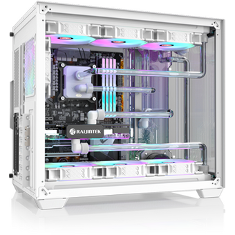  Корпус Raijintek Paean C7 White 0R20B00223 ATX, Type C + USB3.0 port, Tempered glass at side front, 3.5 HDDx2 + 2.5 SSD/HDDx2, Dust filter on top bot 