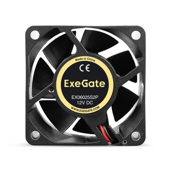  Вентилятор ExeGate EX06025S2P EX295227RUS (60x60x25 мм, Sleeve bearing (подшипник скольжения), 2pin, 3500RPM, 24dBA) 