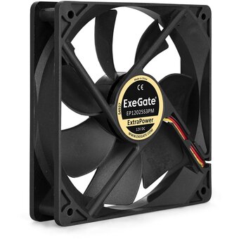  Вентилятор ExeGate ExtraPower EP12025S3PM EX283390RUS (120x120x25 мм, Sleeve bearing (подшипник скольжения), 3pin+Molex, 1800RPM, 28dBA) 