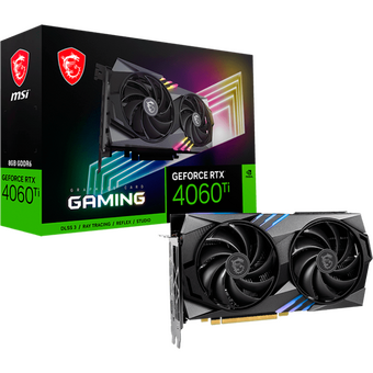  Видеокарта MSI Nvidia GeForce RTX 4060TI (RTX 4060 Ti Gaming 8G) 8192Mb 128 GDDR6 2550/18000 HDMIx1 DPx3 HDCP Ret 