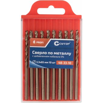  Сверла Cutop Profi (48-33-10) 3,3х65 по металлу 10 шт 