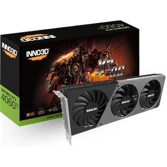  Видеокарта INNO3D RTX4060Ti 8GB X3 OC (N406T3-08D6X-171153L) GDDR6 128-bit DPx3 HDMI 3Fan RTL 