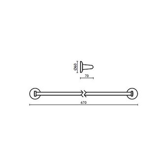  Держатель полотенца BAGNO GH 20651, хром 67см 