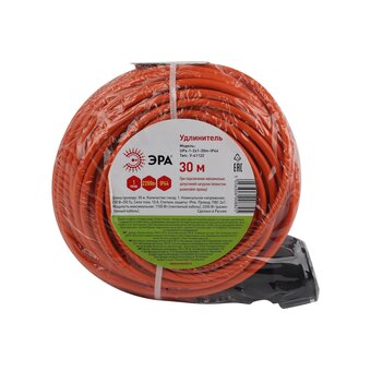  Удлинитель силовой ЭРА Б0046807 UPx12x130mIP44 в бухте б/з 30м 1 гнездо ПВС 2x1 