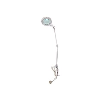  Лупа REXANT 31-0403 на струбцине круглая настольная 5Х с подсветкой 56 LED, белая 
