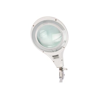  Лупа REXANT 31-0403 на струбцине круглая настольная 5Х с подсветкой 56 LED, белая 