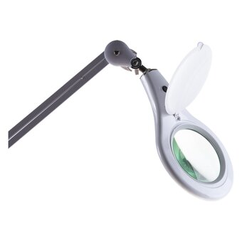  Лупа REXANT 31-0403 на струбцине круглая настольная 5Х с подсветкой 56 LED, белая 