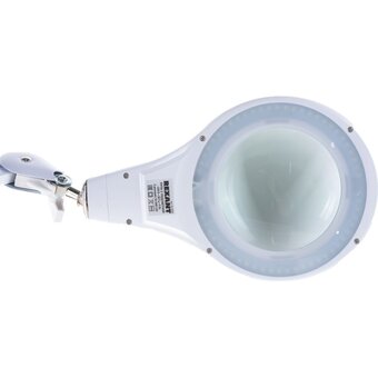  Лупа REXANT 31-0403 на струбцине круглая настольная 5Х с подсветкой 56 LED, белая 