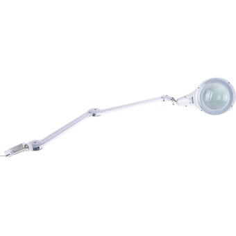  Лупа REXANT 31-0403 на струбцине круглая настольная 5Х с подсветкой 56 LED, белая 