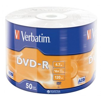  Диск DVD-R Verbatim 4.7Gb 16x (50шт) (43788) 