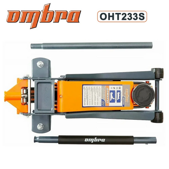  Домкрат подкатной Ombra OHT233S (59074) 3 т. двухпоршневой, 75-505 мм 