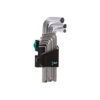  Набор ключей шестигранных WERA WE-021406 Г-образных 950/9 SM N Clip 9TLG/9 PCS 