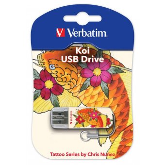  USB-флешка 16G USB 2.0 Verbatim Mini Tattoo Edition Koi Fish (Carp Fish) (49886) 