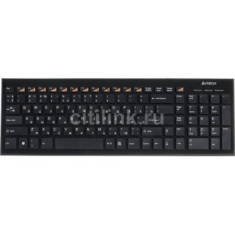  Клавиатура A4Tech KX-100 Black, USB, Slim, Multimedia 