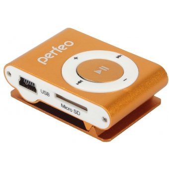  Цифровой аудио плеер Perfeo Music Clip Titanium, оранжевый (VI-M001 Orange) 