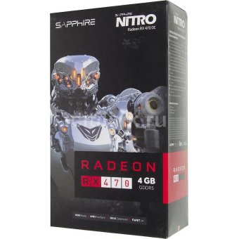  Видеокарта SAPPHIRE 11256-10-20G Radeon RX470 Nitro Dual-X OC 4GB 256bit GDDR5 (1140-1236/7000) DVI-D/2xHDMI(2.0b)/2xDP(1.4) 