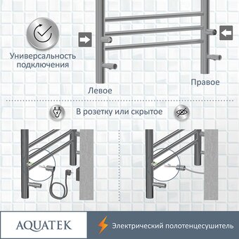  Полотенцесушитель Aquatek Поларис П10 500х900 AQ EL KO1090CH 