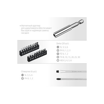  Набор отверток Зубр Профессионал-28 25240_z01 28шт 