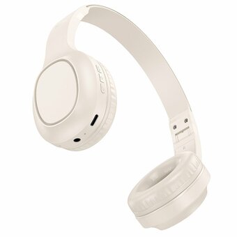  Наушники полноразмерные bluetooth HOCO W46 Charm (молочно-белый) 