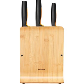  Набор ножей кухон. Fiskars Functional Form (1057553) компл.3шт с подставкой дерево/черный 