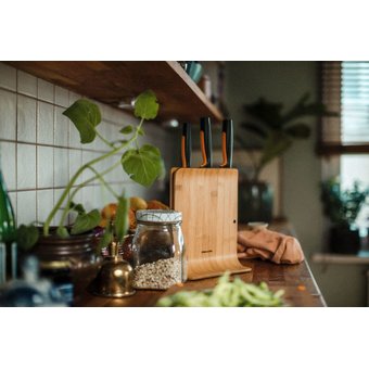 Набор ножей кухон. Fiskars Functional Form (1057553) компл.3шт с подставкой дерево/черный 