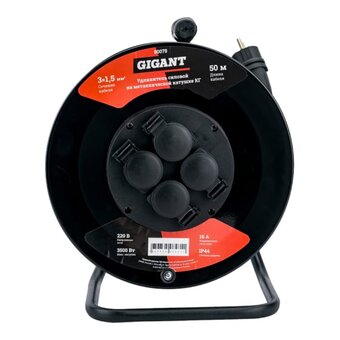  Удлинитель Gigant 80078 силовой на металлической катушке КГ 3x1,5 50м 