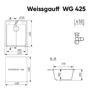  Мойка Weissgauff WG 42508 Anthracite 