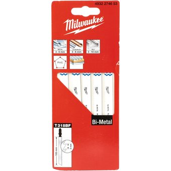  Пилки Milwaukee 4932274653 для лобзика T318BF 105мм 5штук 