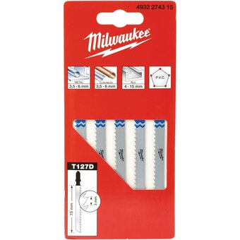  Пилки Milwaukee 4932274315 для лобзика T127D 75мм 5штук 