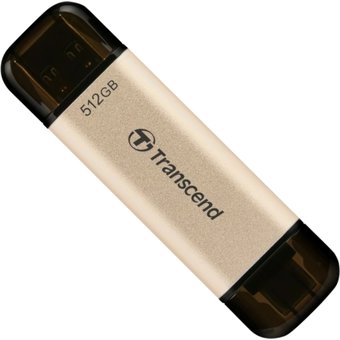  Флеш накопитель 128GB Transcend JetFlash 930С TS128GJF930C, USB 3.2 Gen 1, OTG Type-A/Type-C, золотой 