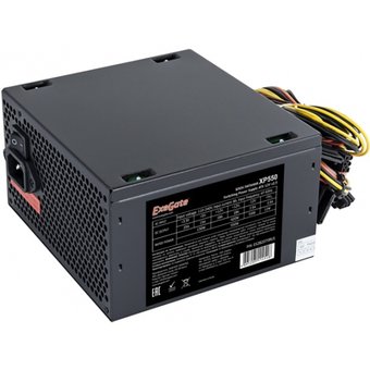  Блок питания ExeGate EX282070RUS-S 550W XP550, ATX, SC, black, 12cm fan, 24p+4p, 6/8p PCI-E, 3xSATA, 2xIDE, FDD 