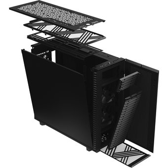  Корпус Fractal Design Define 7 XL Black - DARK TG / full tower / E-ATX, EE-ATX, SSI-CEB, SSI-EEB / dark tint tempered glass / 3x140mm fans inc. / FD-C 