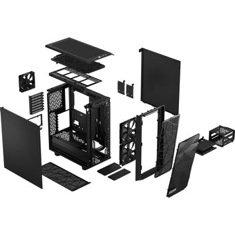  Корпус Fractal Design Meshify 2 Compact Black / ATX / 2x140mm & 1x120mm fans inc. / FD-C-MES2C-01 