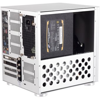  Корпус Jonsbo V4 Silver без БП, mini-ITX, micro-ATX, серебристый 