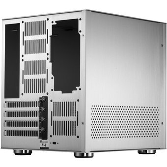  Корпус Jonsbo V4 Silver без БП, mini-ITX, micro-ATX, серебристый 