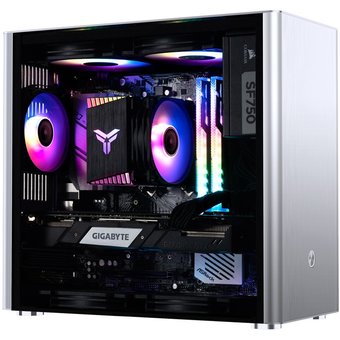  Корпус Jonsbo V9 без БП, боковая панель из закаленного стекла, mini-ITX, micro-ATX, SFX, серебристый 