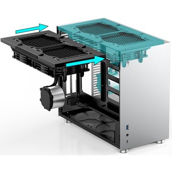  Корпус Jonsbo V10-A Silver без БП, mini-ITX, серебристый 