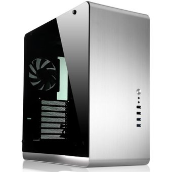  Корпус Jonsbo UMX4W Silver без БП, боковая панель из закаленного стекла, mini-ITX, micro-ATX, ATX, серебристый 