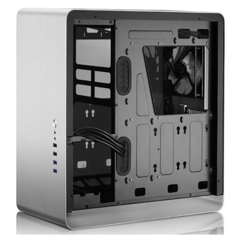  Корпус Jonsbo UMX4W Silver без БП, боковая панель из закаленного стекла, mini-ITX, micro-ATX, ATX, серебристый 