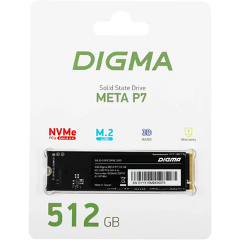  SSD Digma Meta P7 DGSM4512GP73T PCIe 4.0 x4 512GB M.2 2280 