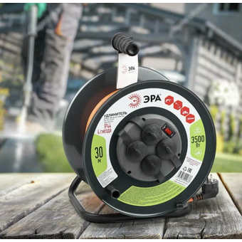  Удлинитель силовой ЭРА RMx-4es-3x2.5-30m-IP44 Б0052920 на катушке 4 розетки 30м 