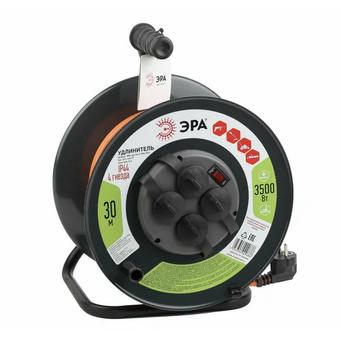  Удлинитель силовой ЭРА RMx-4es-3x2.5-30m-IP44 Б0052920 на катушке 4 розетки 30м 