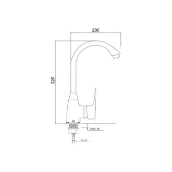  Смеситель для кухни Ростовская мануфактура сантехники РМС PL5-017F с высоким изливом из высокопрочного пластика 